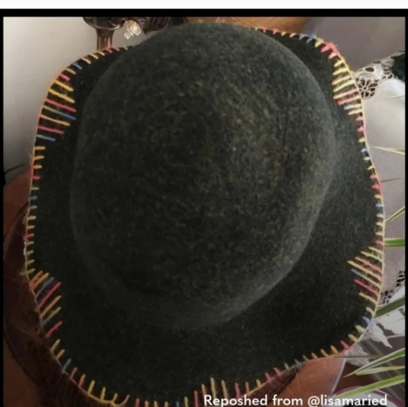 Vintage Autumn Toned wool whipstiched hat main image 8
